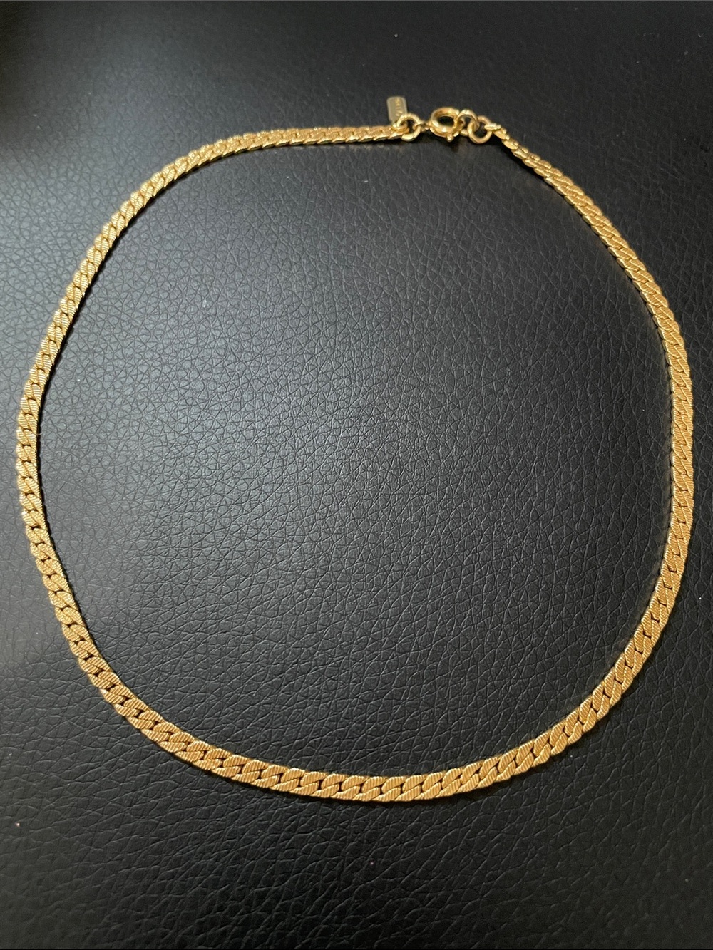 Vintage Monet Gold-Tone Flat Herringbone Necklace
